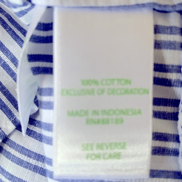 Lily Pulitzer Blue Stipe Ellis Peplum Ruffle Sleeveless Top - Picture 10 of 10